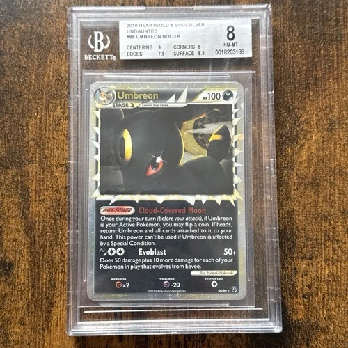 2010 Pokemon Heartgold & Silver Undaunted Umbreon Prime Holo #86 BGS 8 NM