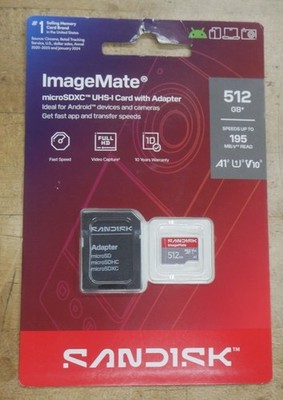 New SanDisk ImageMate 512GB 10MB/s U1 SDXC Card FHD
