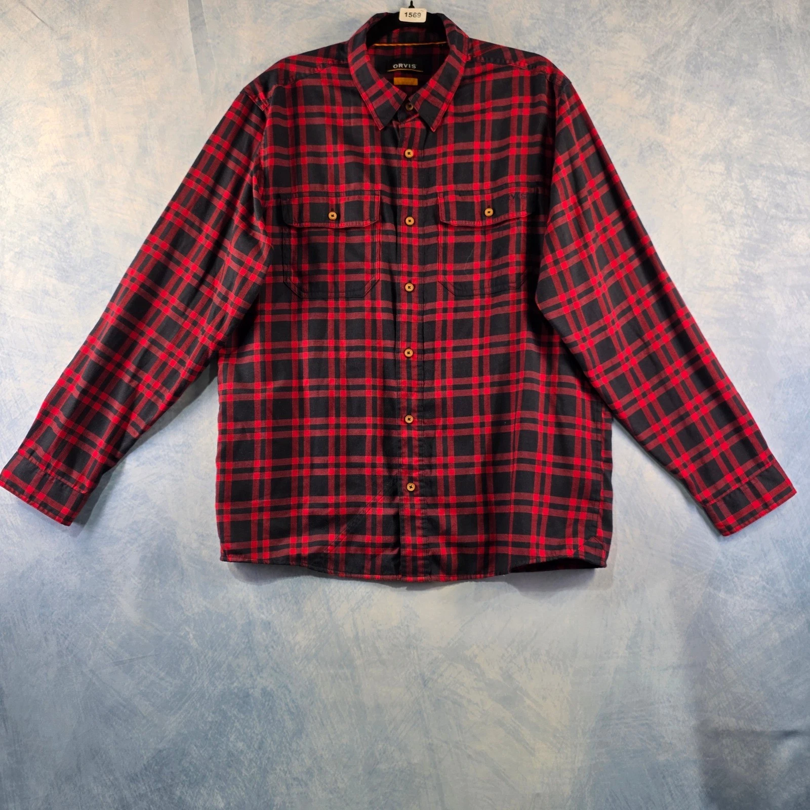 Orvis Mens Active Fit Red Black Plaid Wool Blend Flannel Button Down Shirt Large
Opens in a new wind