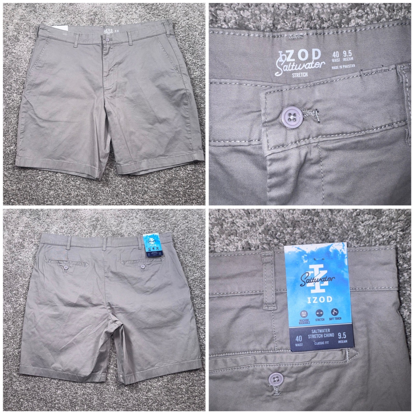 IZOD Saltwater Stretch Chino Shorts 9.5