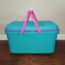 Craftstor Craft Storage Organizer Tote Bin Teal Purple Pink 90 s 20