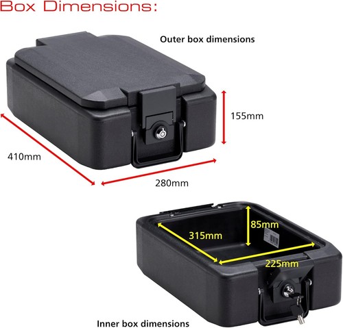 FP22K Feuerfeste A4 Dokumenten Urkundenbox Safe Feuertruhe, Schwarz - Bild 2 von 6