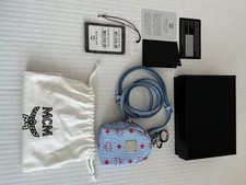 MCM Nano Backpack Charm Pendant Crossbody Blue Light Blue NWT