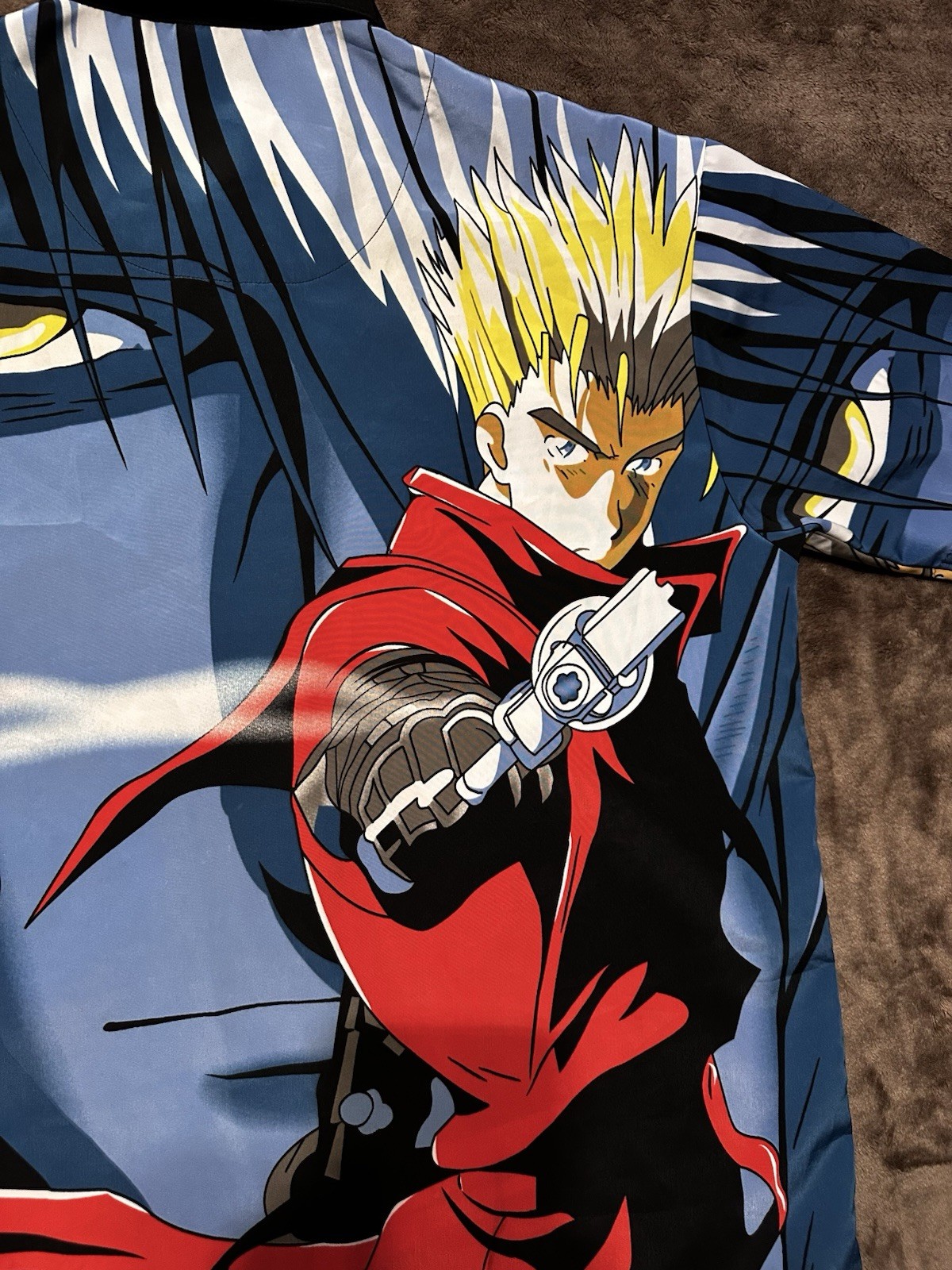 ODM Trigun Vash the Stampede Anime Manga Button Shirt Mens XL Y2K Streetwear