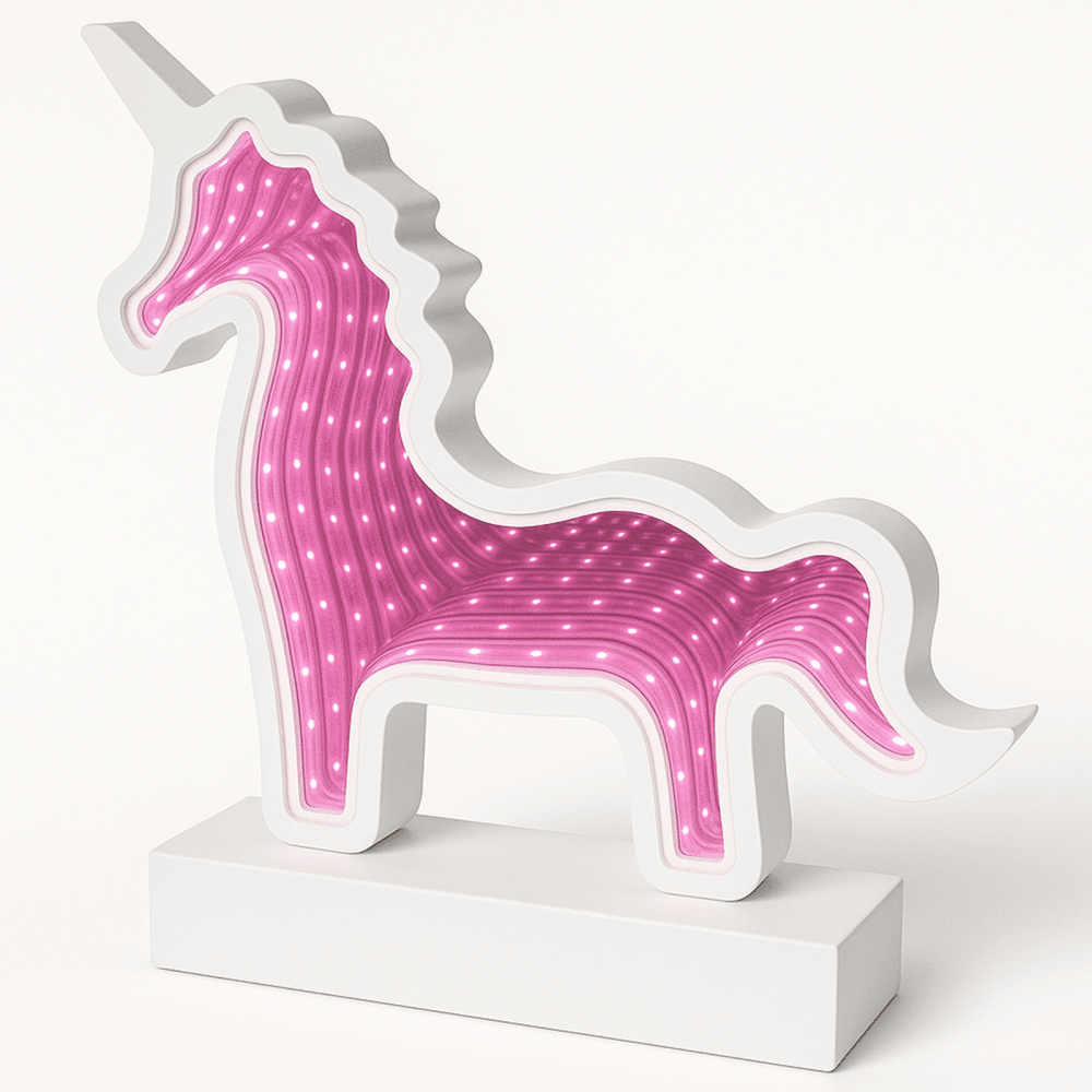 Unicorn Sensory Infinity Mirror Light Autism Tunnel Relaxing Calm Night Lamp LED