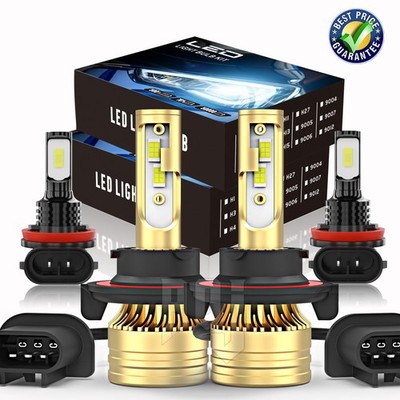Para For Mitsubishi Eclipse 2006 2007 White LED Faro alto/bajo +luces antiniebla
