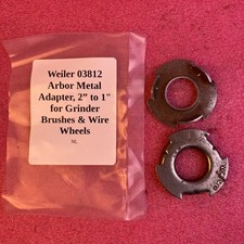 Weiler 03812 Arbor Metal Adapter, 2” to 1" for Grinder Brushes, Wire Wheels Read