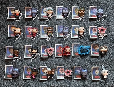 KINDER JOY STRANGER THINGS Funko Pop FIGUREN inkl. BPZ, Schnüre & Eierhälften