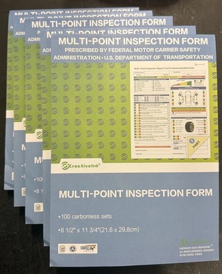 500 Sets Multi-Point Automotive/Vehicle Inspection Report Forms 2-ply Carbonl...