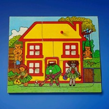 Vintage preschool 7 piece plywood Chunky Jigsaw BBC PLAY SCHOOL