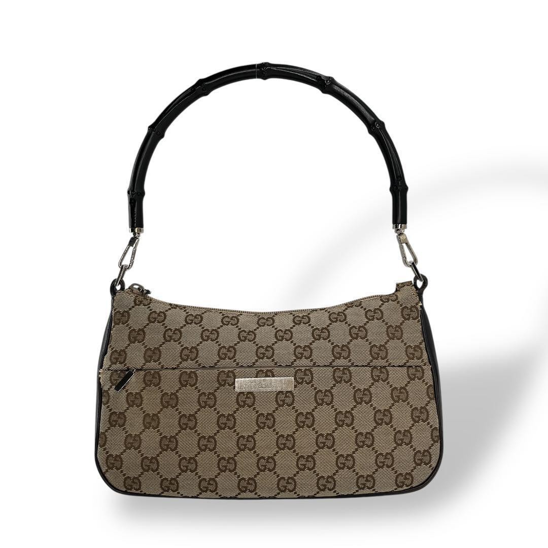 Gucci Shoulder GG Bag Canvas Brown Authentic G03172480