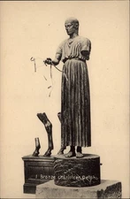Bronze Charioteer Delphi Greece vintage postcard t302