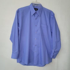 Kilburne Finch Men Blue Dress Shirt Long Sleeve Button Down Pocket Size 16-32/33
