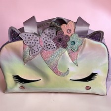 Girls Unicorn Glitter Dance Bag Purple Multicolor Flowers Butterfly