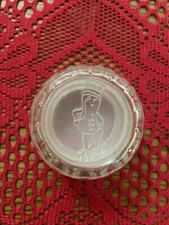 MR PEANUT  1984 Vintage Planters Glass Jar Canister Quilted Pattern 8”