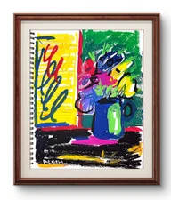 Original Art Swooosh 14x11 Figurative Abstract Expressionist on Paper