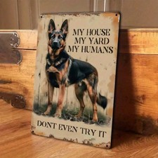 1pc 8x12" Rustic German Shepherd Dog Guard Tin Metal Signs Home D cor Ideal Yard