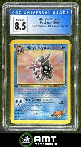 Misty's Cloyster CGC 8.5 2000 Pokemon Gym Heroes 1st Edition #29/132 0036