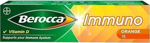 3 x Berocca Immuno Sugar Free Orange Flavour 15 Tablets