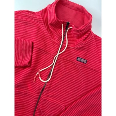 Vineyard Vines Womens Pink Striped Funnel Neck Full Zip Sweatshirt Size M
