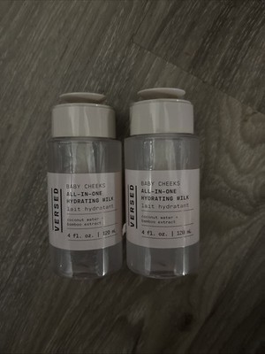 2 Bottles Of Versed Baby Cheeks All-in-one Hydrating Milk 4 oz NEW No Covers
