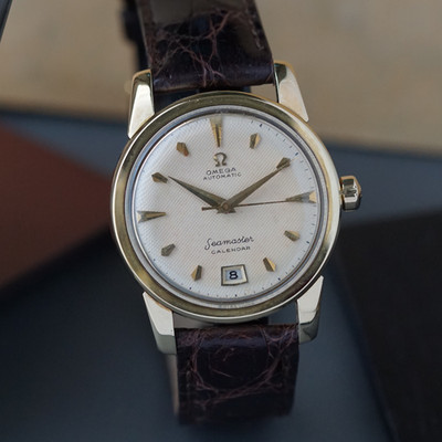 Omega Seamaster Calendar 2757SC 14k Yellow Gold Automatic Bumper