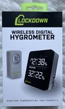 Lockdown Digital Hygrometer Backlit Screen Monitor Temp Humidity Remote Sensor