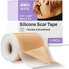 Silicone Scar Tape Roll 1.6" x 120" Reusable Medical Grade Scar Sheets