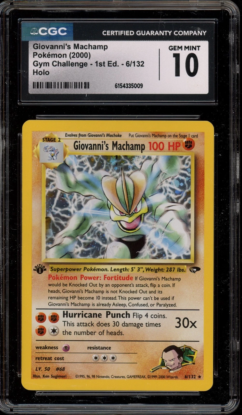 Pokemon Giovanni's Machamp Gym Challenge 1st Edition Holo Rare #6 CGC 10