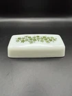 VTG  Pyrex White Avacado Spring Blossom Crazy Daisy Butter Dish Lid Only EUC