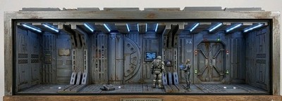 Sci-Fi Hallway Corridor Diorama 1:12  or 1:18 Scale Set Star Wars Vintage Style