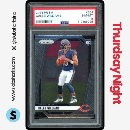 2024 PANINI PRIZM #301 CALEB WILLIAMS RC ROOKIE PSA 8