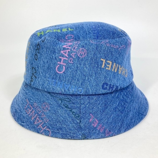 【美品】シャネル ♡ バケットハット・デニムクラッシャーハット CHANEL Denim Allover Logo Crusher Bucket Hat | eBay