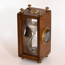 Sanduhr nautisch Holzkasten • 13×27 cm • Holz Messing • Maritime Vintage Deko