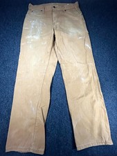 Dickies Relaxed Fit Duck Carpenter Pants Men 33x32 Brown Canvas Utility Workwear