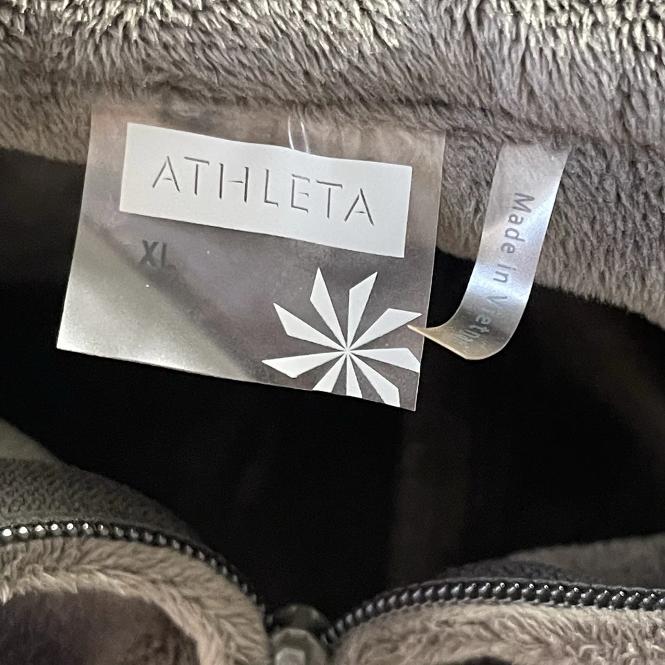 Abrigo Athleta Mujer Minka Felpa Polar Línea Media Talla XL Verde Oliva Acogedor Cálido Foto 4 de 4