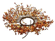 Fall Berry Wreath 12&rdquo; Autumn Orange Accent Wreath Brown/Orange/Yellow