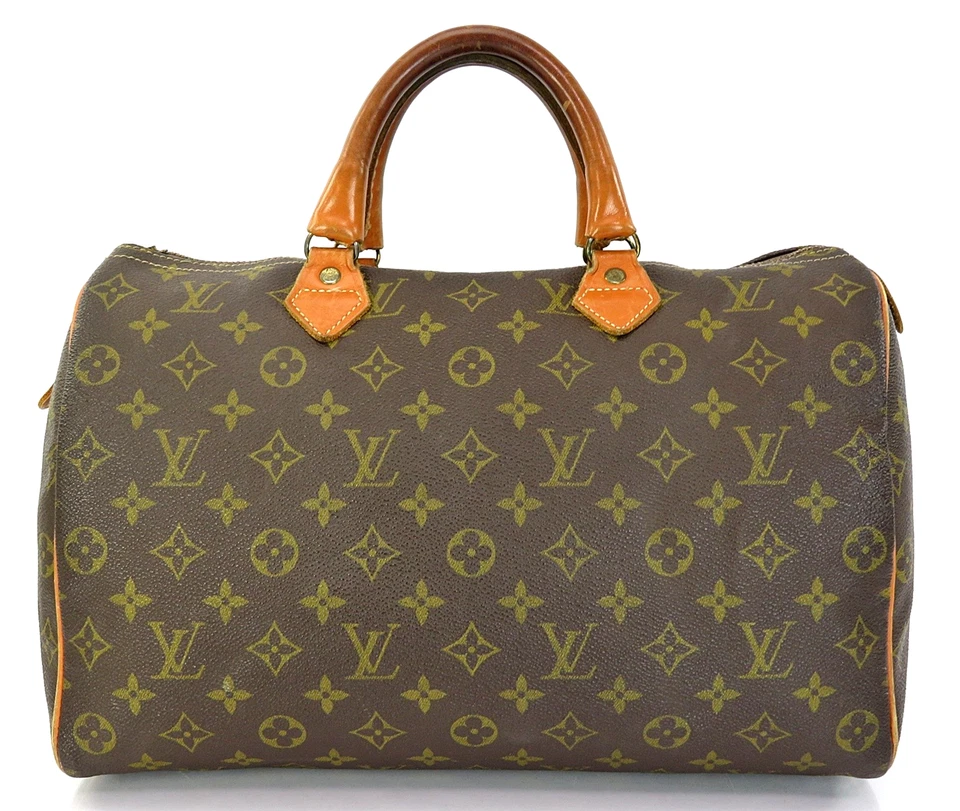Auth VTG LOUIS VUITTON Speedy 35 French Co. Monogram Boston Hand Bag #62153 - Image 2 of 4