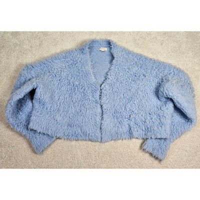 Oversized Pilcro Light Blue Fuzzy Cropped Cardigan Sweater (XXS) Size Large
