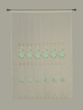 New Ivory Sheer Mint Green Floral embroidery Curtain House Windows 60"Wx90"L 