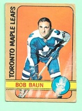 (1) BOB BAUN  1972-73 O-PEE-CHEE # 66 MAPLE LEAFS POOR  CARD (M5223)