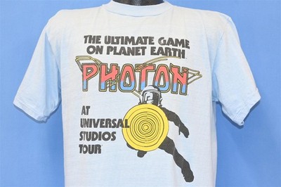 vtg 80s PHOTON UNIVERSAL STUDIOS TOUR ULTIMATE GAME LASER TAG t-shirt LARGE L