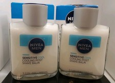 2 Nivea Men Sensitive Cool Cooling Post Shave Balm Soothes Skin 3.3oz Each
