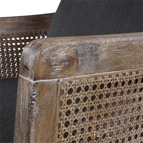 Uttermost Encore Coastal Fabric and Wood Arm Chair in Dark Gray - Picture 7 of 10