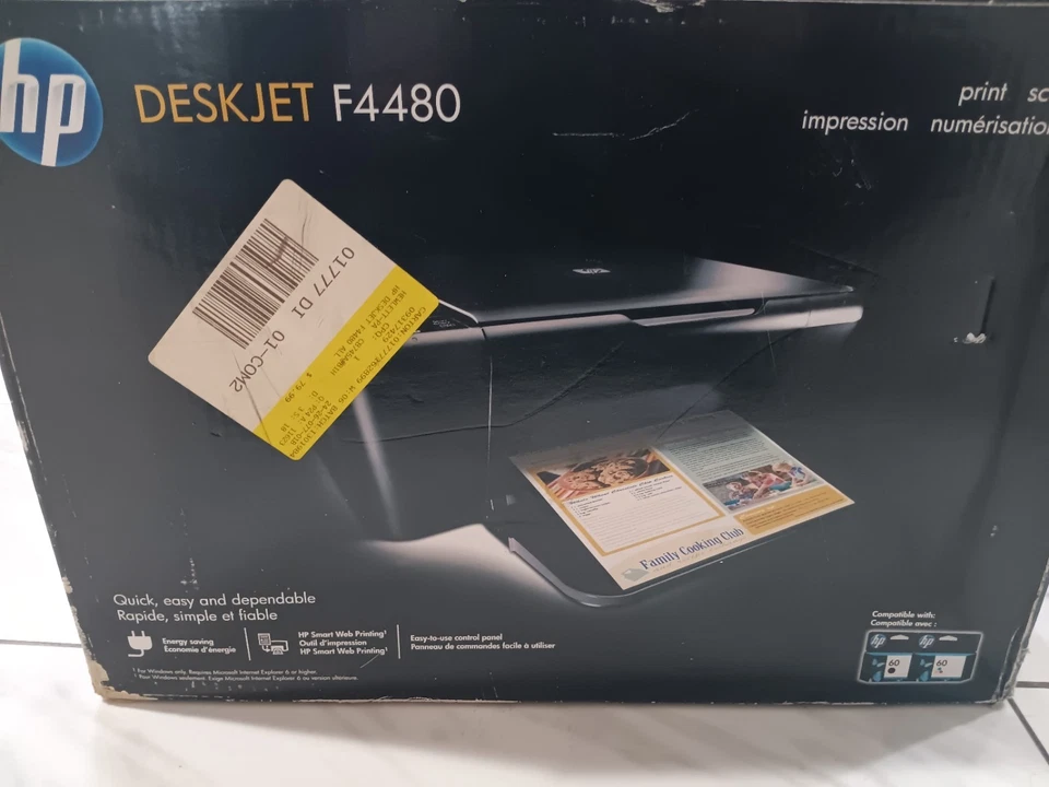 HP Deskjet F4480 All-In-One Color Inkjet Printer Copier Scanner - Image 4 of 4