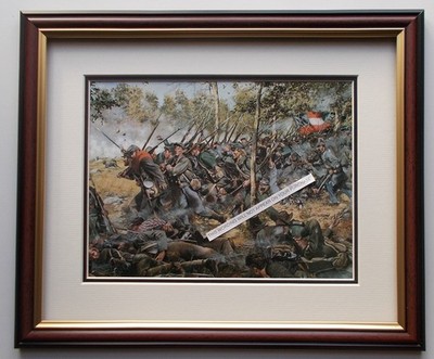 10''X 7.50'' AMERIKANISCHER BÜRGERKRIEG BILD GERAHMT