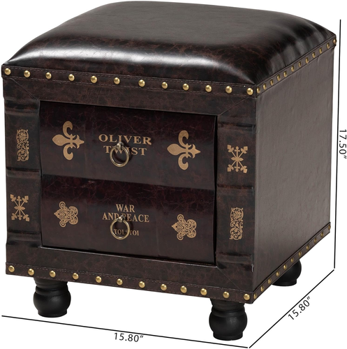 Stylischer dunkelbrauner Ottoman - vielseitiges Einheitsgröße Design - Bild 3 von 12
