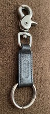 Vintage Coach Black/Silver leather Trigger Snap Valet Key Fob/Keyring