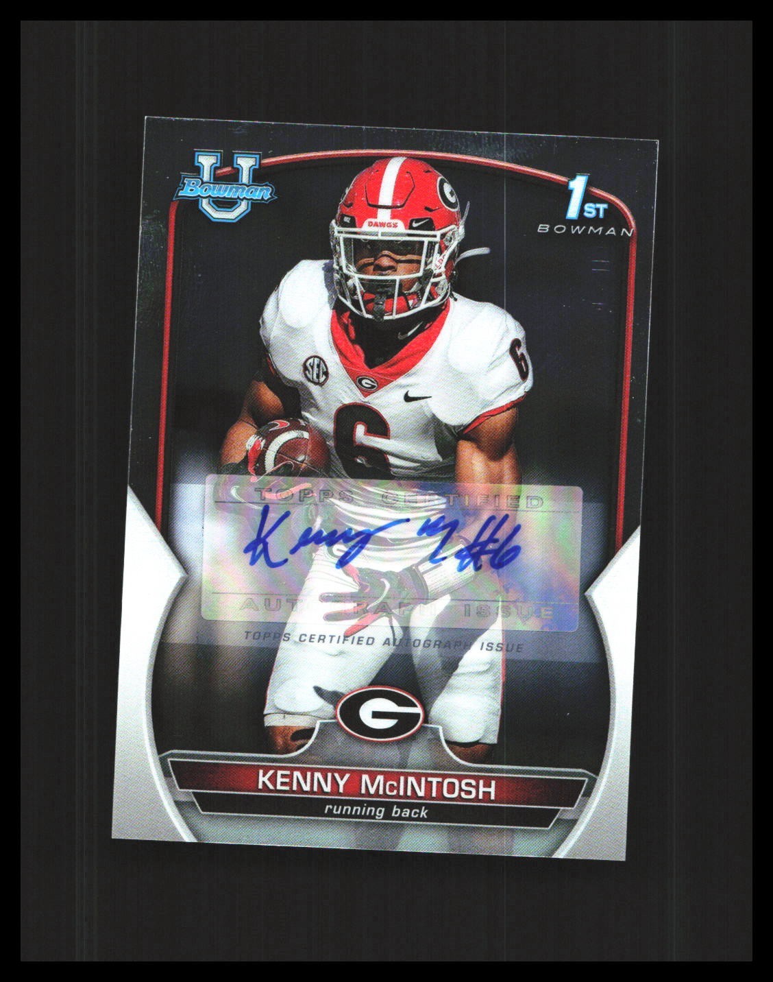 2022 Kenny McIntosh Auto 1st Bowman University Chrome #44 Seattle Seahawks