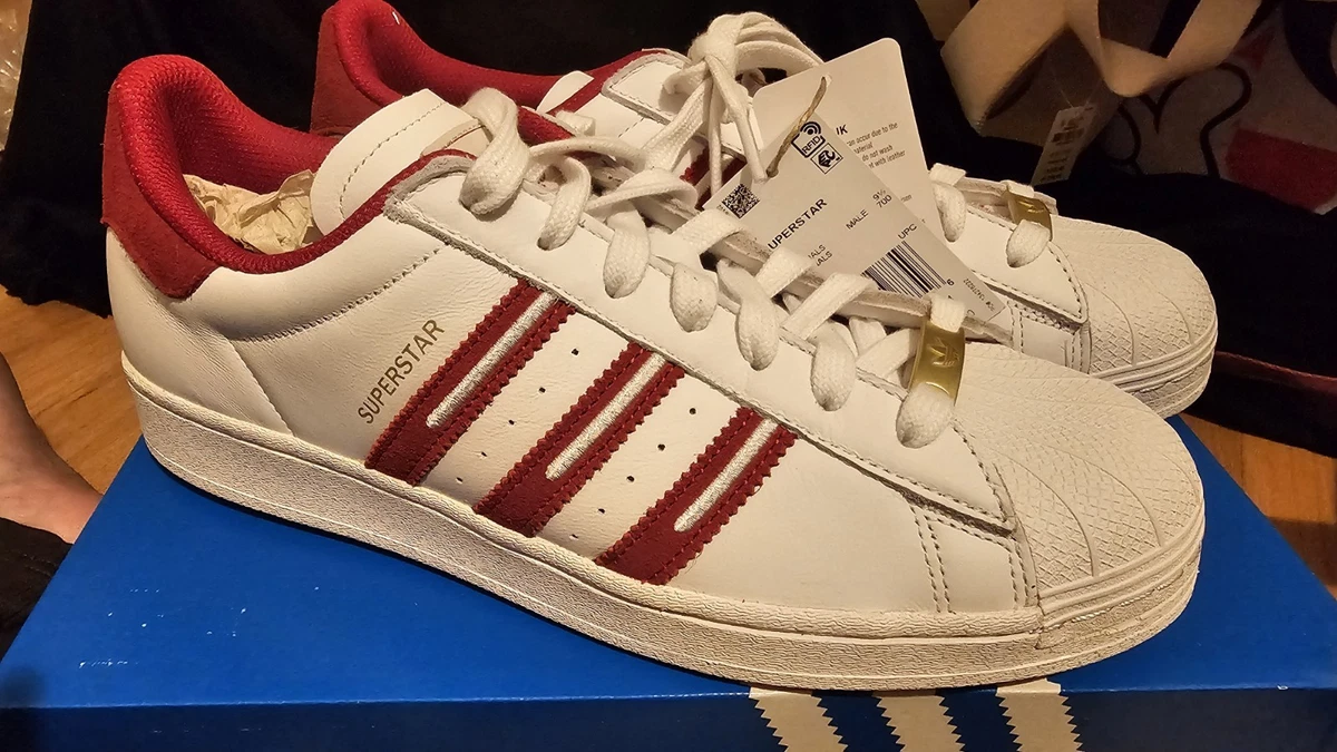 adidas Superstar Embroidered Red Stripes for Sale | Authenticity Guaranteed  | eBay